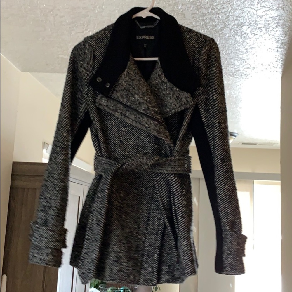 Express tweed trench coat